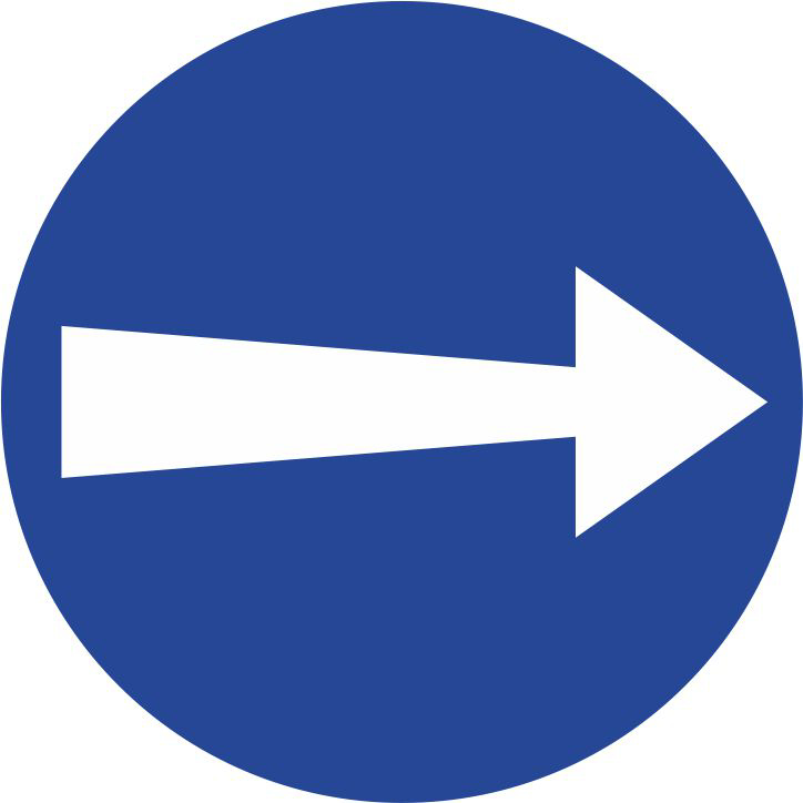 תמרור 204, סע ימינה,תמרור 204