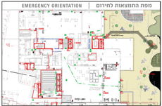 שלט מפת מילוט בהתאמה אישית