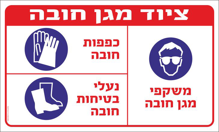 שלט ציוד מגן חובה